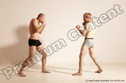 Underwear Martial art Man - Man White Moving poses Slim Short Blond Dynamic poses Academic